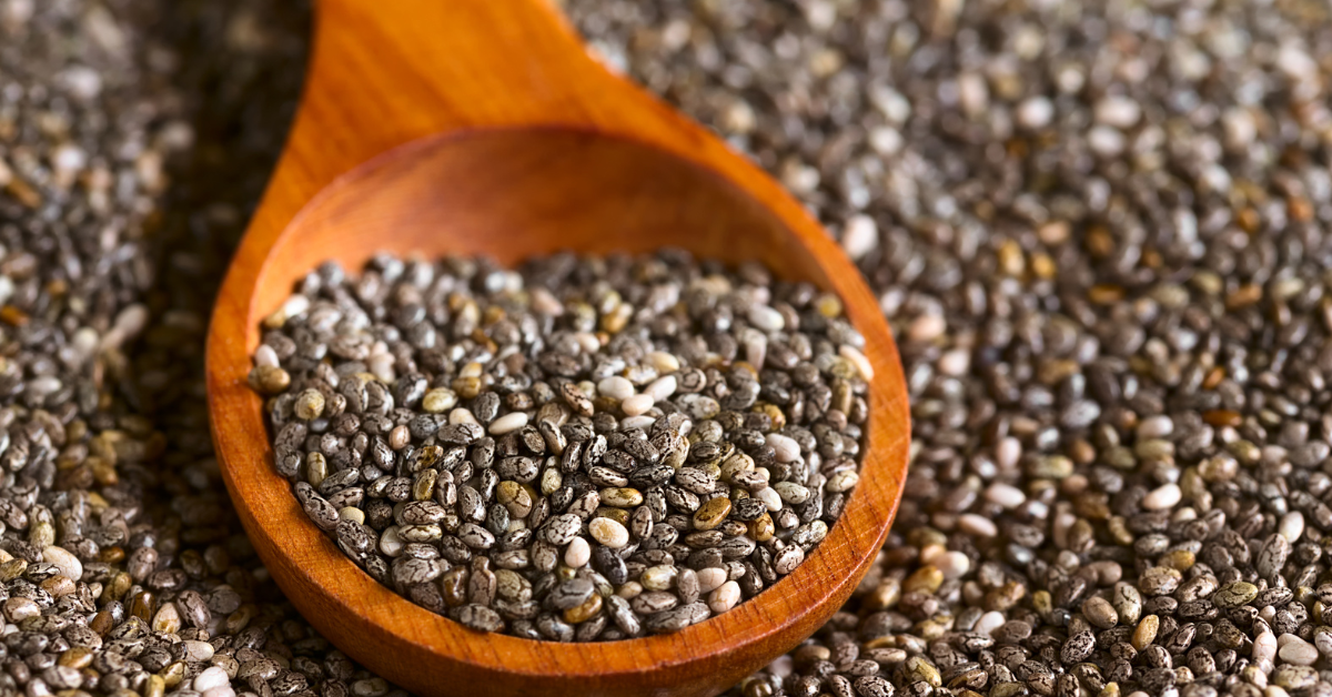 spoon with chia seeds