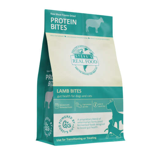 Front and side of bag of Lamb Protein Bites