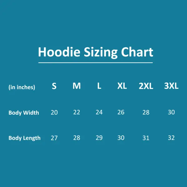 Hoodie sizing chart