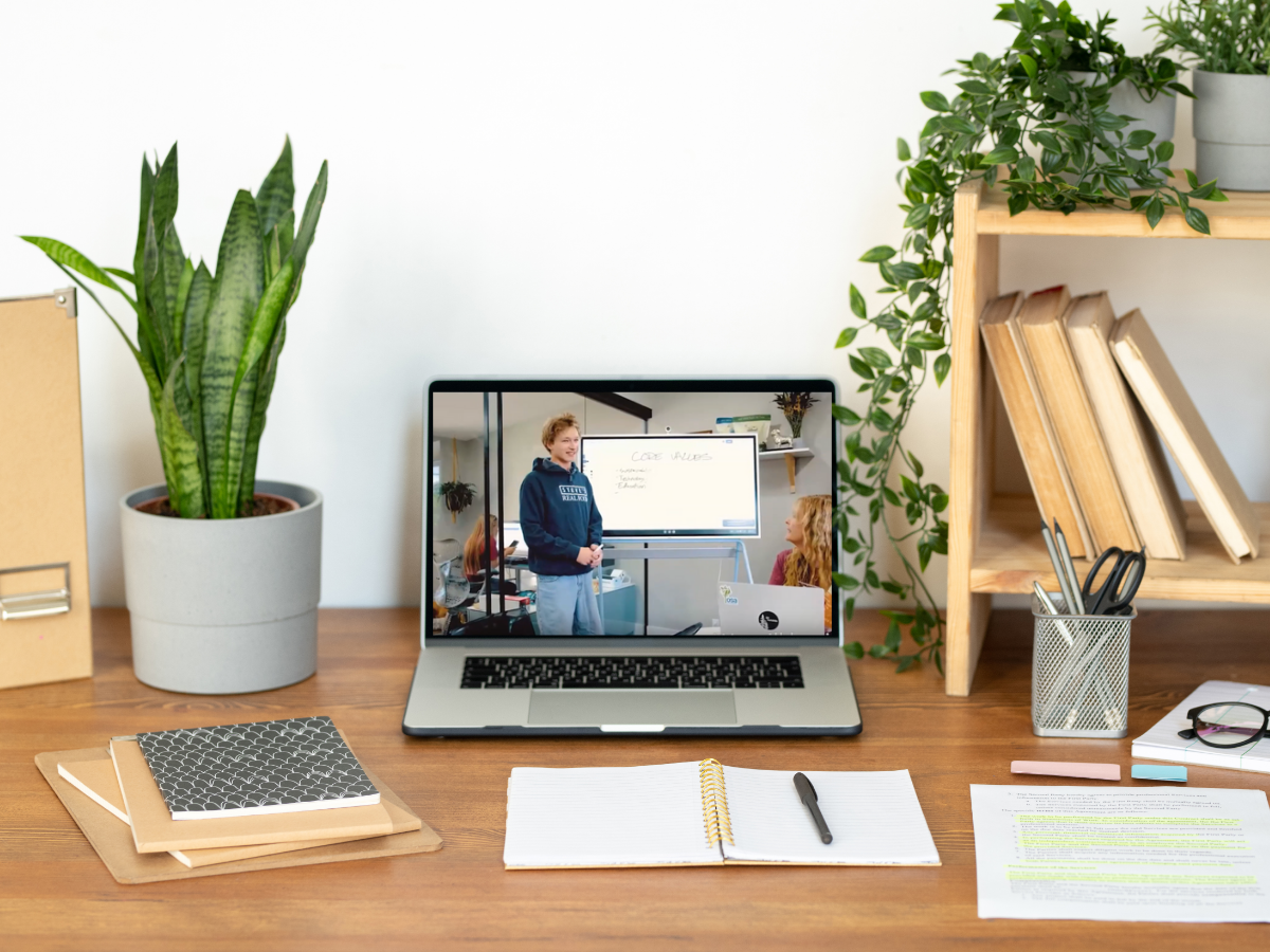 laptop on desk