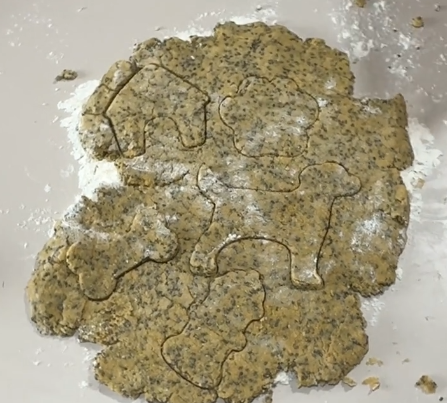 dough with cookie cutter shapes imprinted